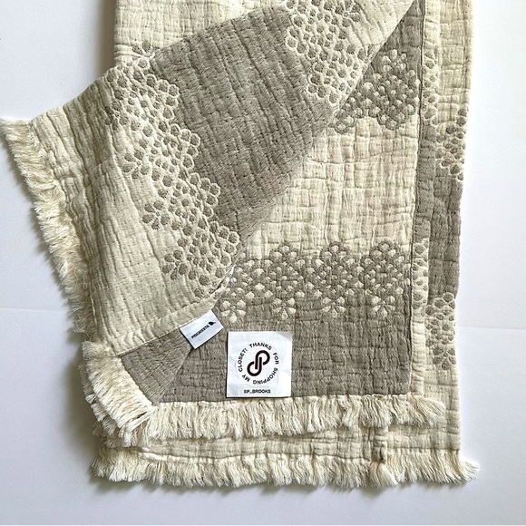 🎁Piscatextil Throw Blanket - Reversible Oatmeal and Taupe with Staggered Drops - Picture 5 of 7